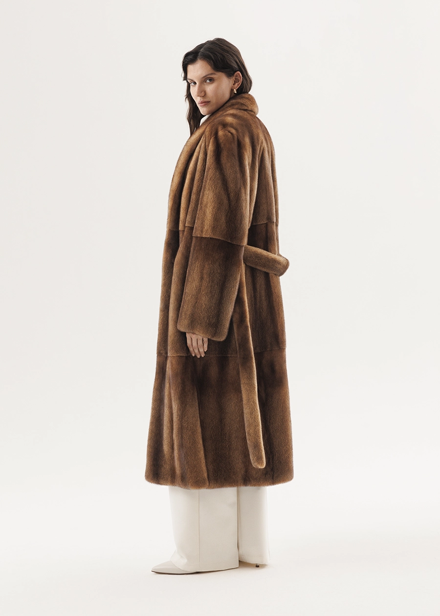 Золотисто-карамельная норковая шуба