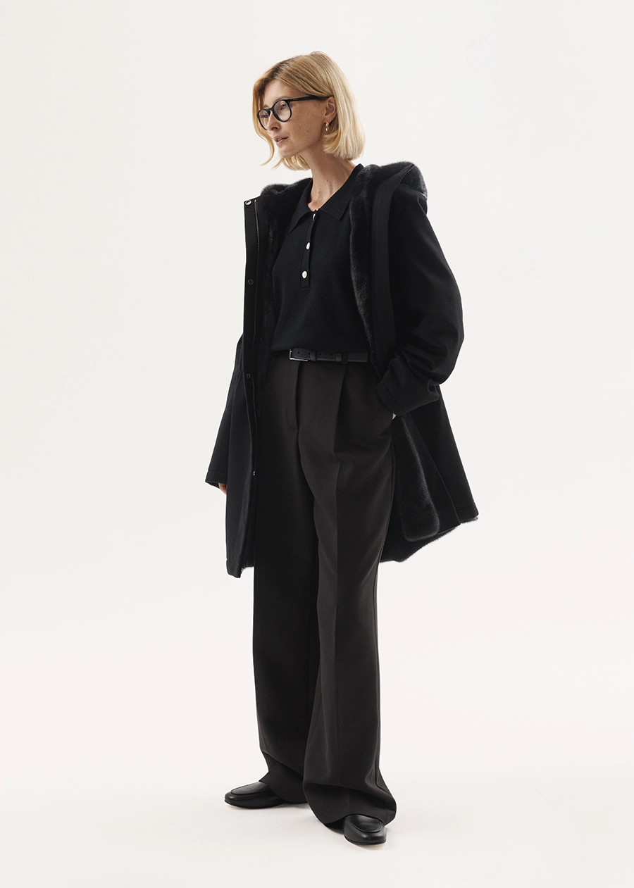 Парка из кашемира Storm System в чёрном цвете