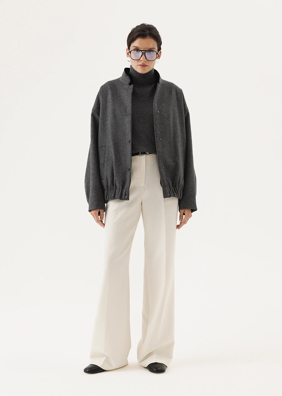 Кашемировый бомбер с подстежкой из стриженной норки