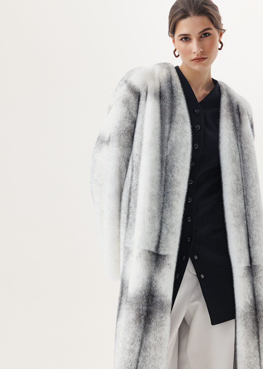 Норковая шуба в оттенке «Крестовка»