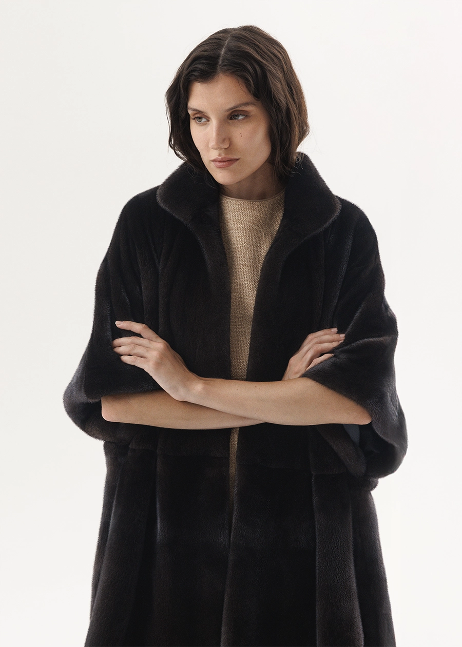 Норковое пончо