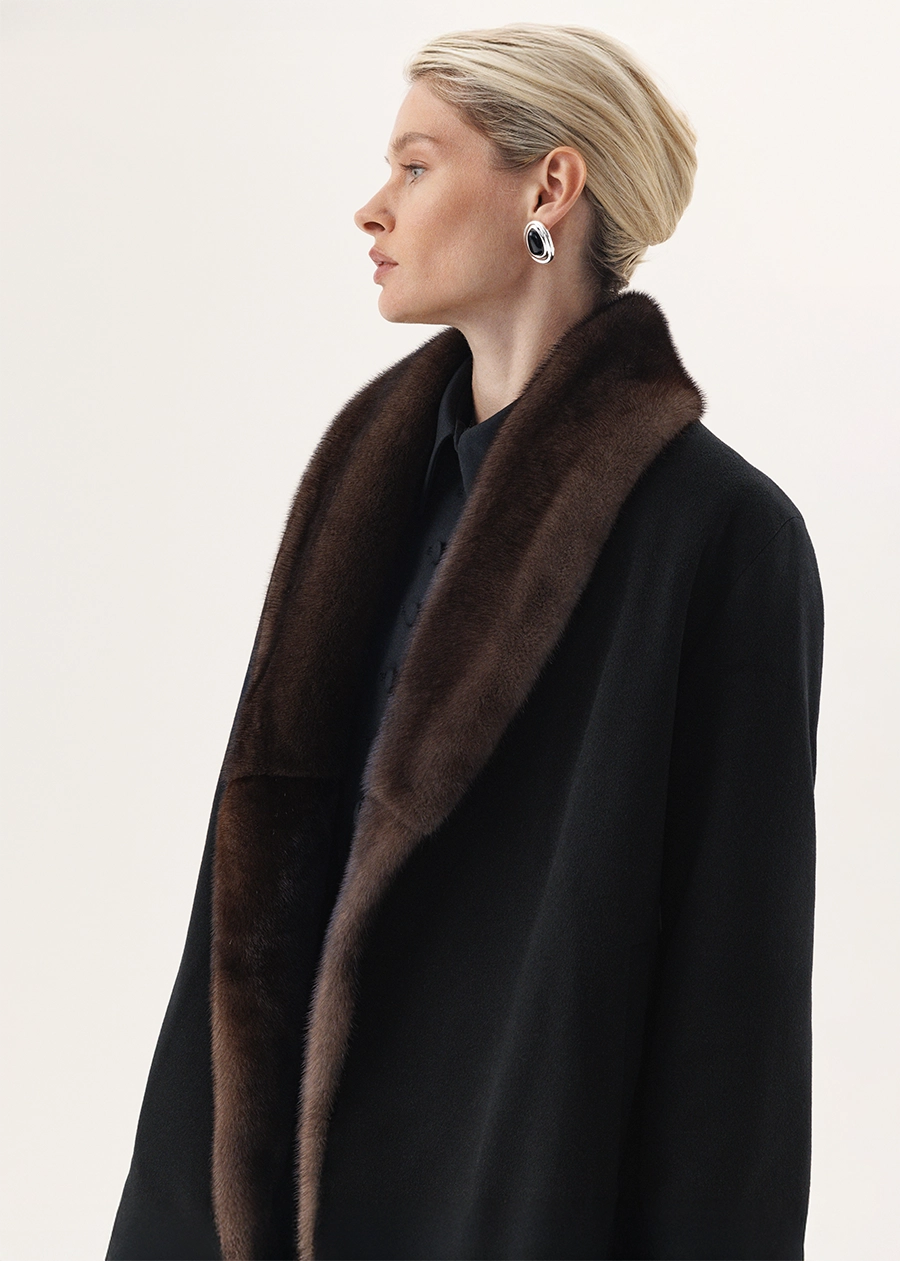 Кашемировая куртка с подстёжкой из меха норки